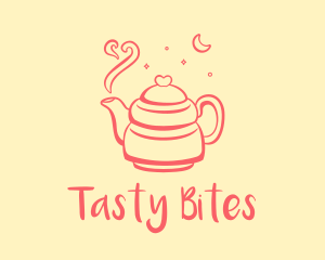 Delicious - Heart Moon Teapot logo design