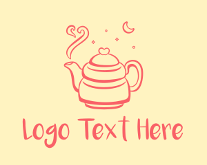 Coffee Shop - Heart Moon Teapot logo design