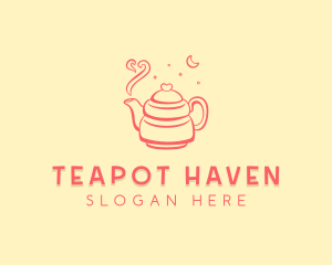 Heart Moon Teapot logo design