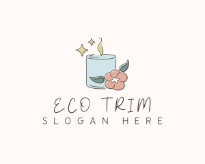 Eco Candle Flower logo design