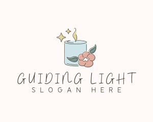 Eco Candle Flower logo design