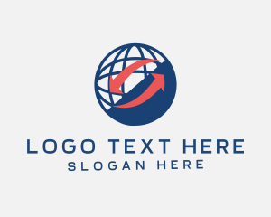 Online Delivery - Professional Globe Arrow logo design
