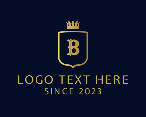 Letter B - Royal Crown Shield logo design
