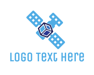 Blue Satellite Cube Logo