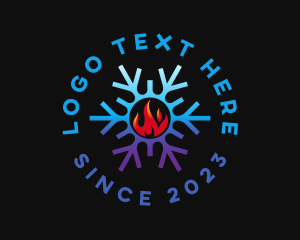 Ice - Snowflake Flame Heat logo design