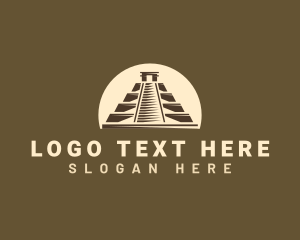 Aztec - Mayan Pyramid Architecture logo design