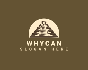 Tourist - Mayan Pyramid Architecture logo design
