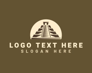 Mayan Pyramid Architecture Logo