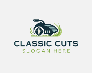 Lawn Mower Grass Cutting logo design