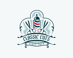 Haircut Barbershop Scissors logo design