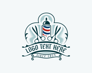 Letter Mark - Haircut Barbershop Scissors logo design