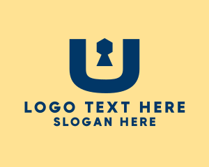 Lock - Keyhole Letter U logo design
