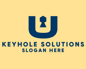 Keyhole - Keyhole Letter U logo design