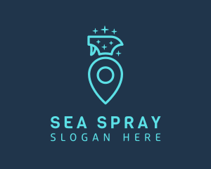 Spray Bottle Cleaning Pin logo design