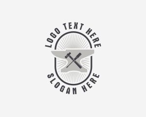 Toolbox - Blacksmith Anvil Hammer logo design