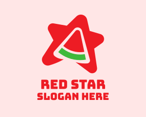 Red Watermelon Star  logo design