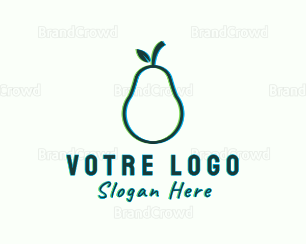 Natural Pear Fruit Logo