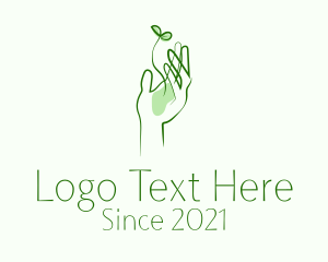 Herbal - Plant Seedling Hand logo design