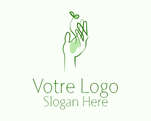Plant Seedling Hand Logo