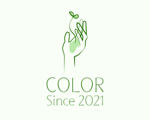 Vegan - Plant Seedling Hand logo design