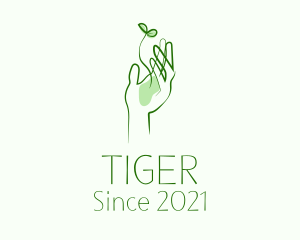 Plant Seedling Hand logo design