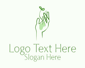 Plant Seedling Hand Logo