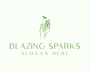 Plant Seedling Hand logo design