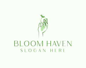 Plant Seedling Hand logo design