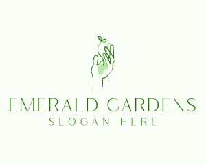 Plant Seedling Hand logo design