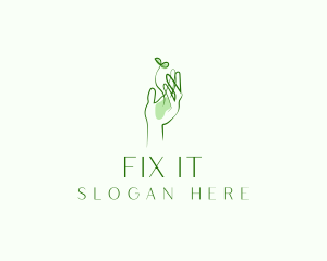 Plant Seedling Hand logo design