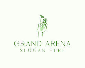 Plant Seedling Hand logo design