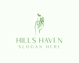 Plant Seedling Hand logo design