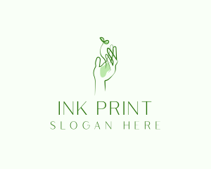 Plant Seedling Hand logo design