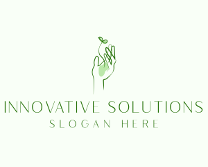 Plant Seedling Hand logo design