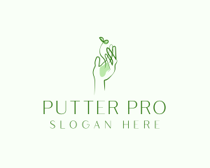 Plant Seedling Hand logo design