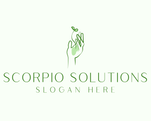 Plant Seedling Hand logo design