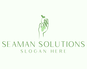 Plant Seedling Hand logo design