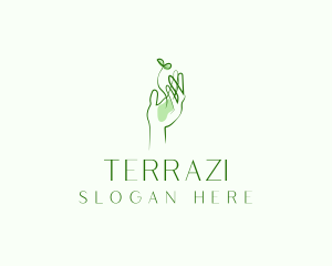 Plant Seedling Hand logo design