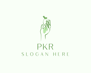 Plant Seedling Hand logo design