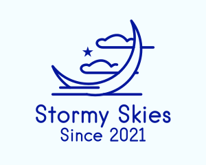 Moon Sky Line Art logo design