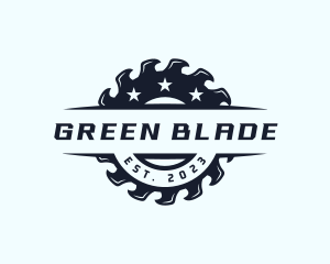 Saw Blade Woodcutter logo design