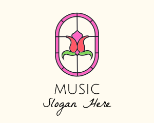 Pattern - Pink Tulip Flower logo design