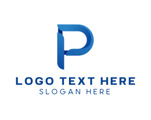 Online - Gradient Modern Letter P logo design