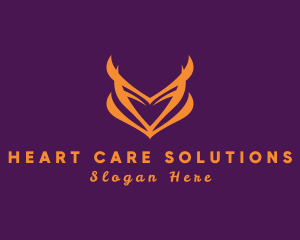 Elegant Flaming Heart  logo design