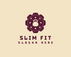 Fitness Kettlebell Badge logo design