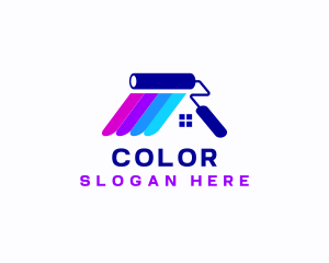 Painting Roof Paint Roller Logo