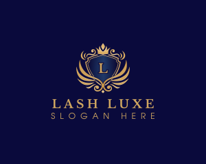 Crown Luxury Shield Wing logo design