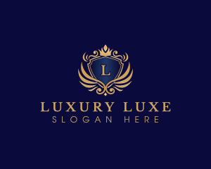 Crown Luxury Shield Wing logo design