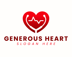 Stethoscope Heart Health logo design