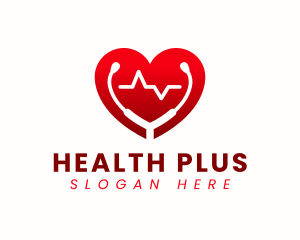 Stethoscope Heart Health logo design